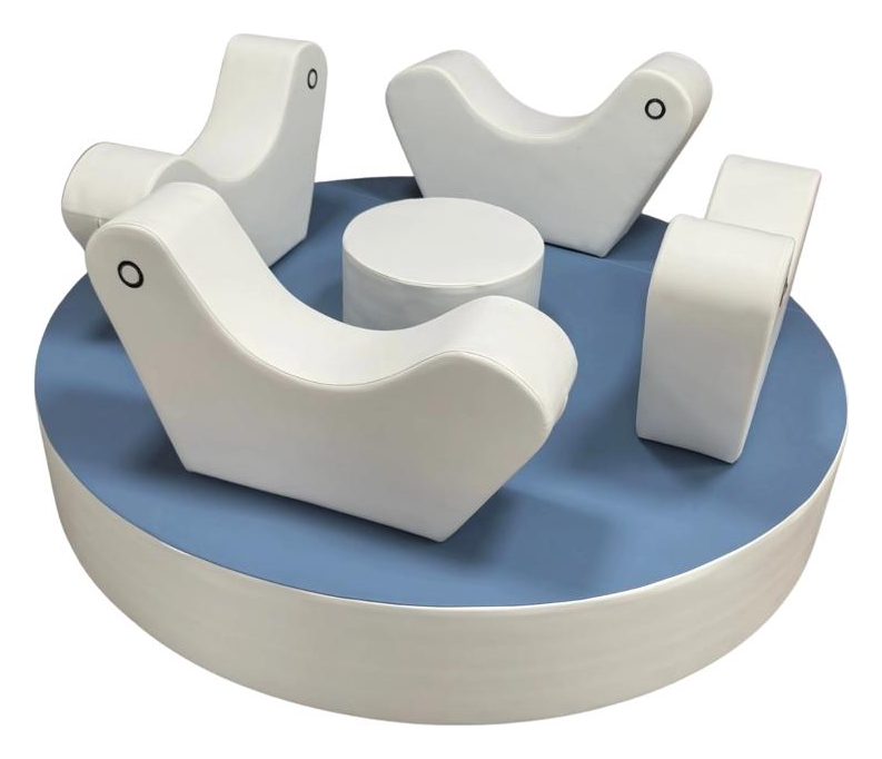 Animal Carousel in blue and white