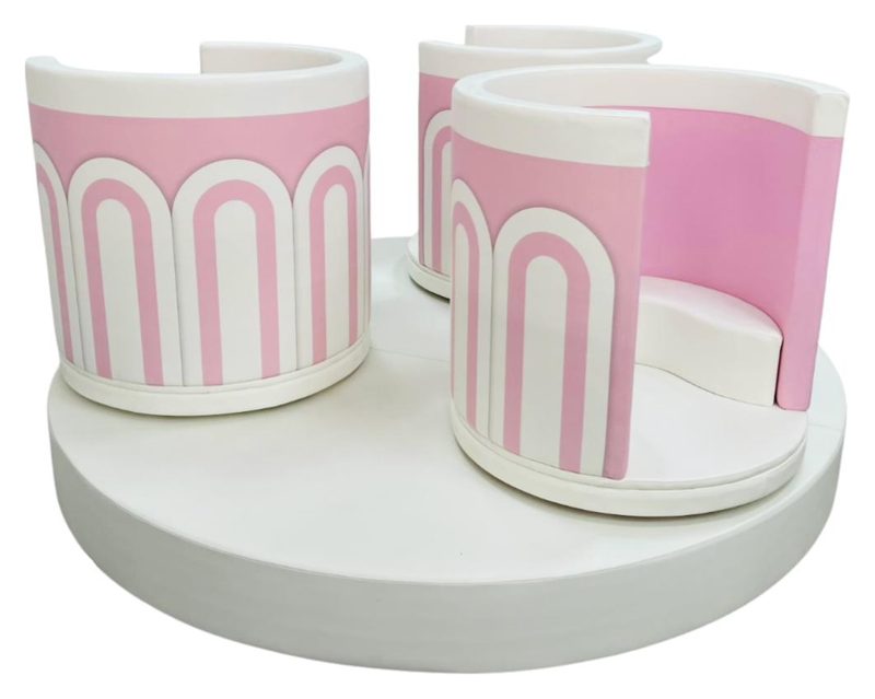 Teacup Carousel in pink and white